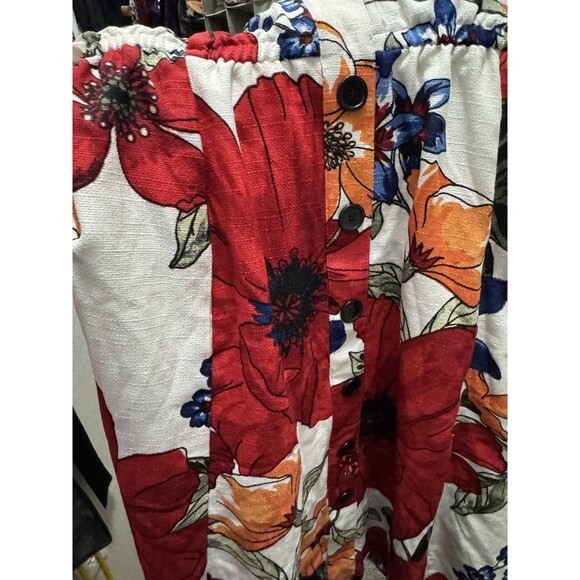 NEW LANE BRYANT PLUS SIZE FLORAL SQUARE NECK BUTTON DETAIL DRESS SZ 18 - Picture 3 of 3